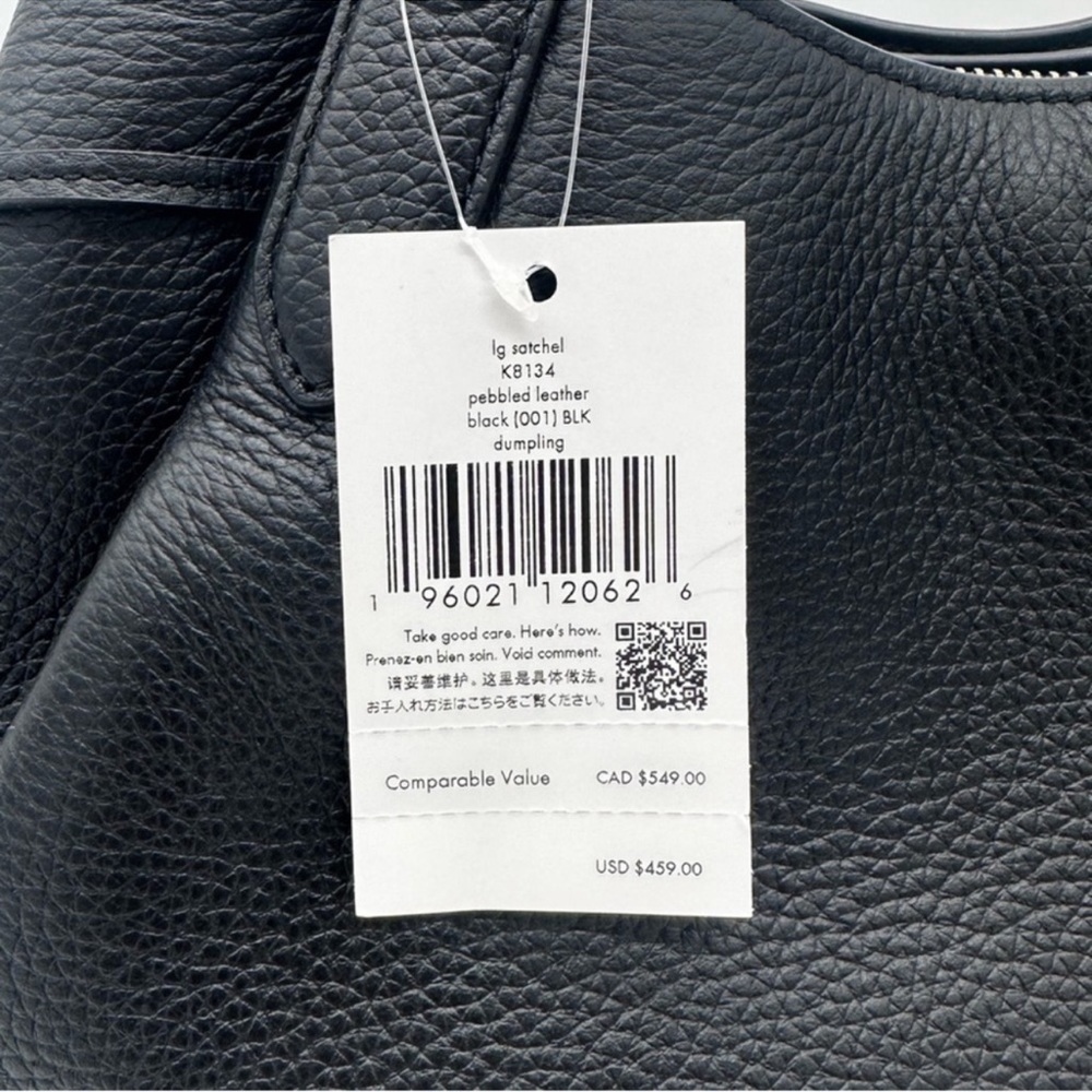Kate Spade Large Dumpling Satchel Crossbody Bag Black - Picture 12 of 12